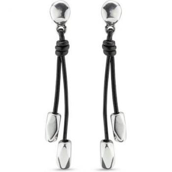 UNO de 50 - Long Glow Earrings with Beads in Silver-Plated Metal