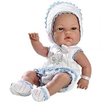 ARIAS - Muñeca bebé Natal, con Elementos Swarovski, Color Azul, 33 cm