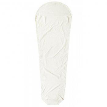 Saco de Dormir Mamo II 225 x 88 cm Algodón Blanco con Sábana de Viaje Natural 240 x 83-55 cm Unisex