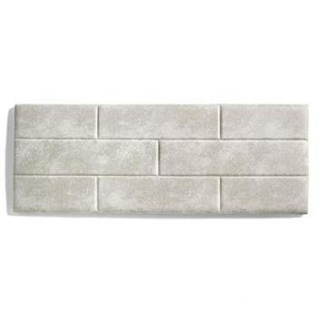 Cabecero Tapizado de Muro Ladrillos Antimanchas 160 cm Blanco Efecto Granito