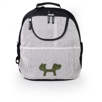 Mochila Inversa para Mascotas Urban Eco - Negra y Verde, Lavable en Lavadora, con Cierre de Seguridad