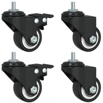 Ruedas Giratorias de Hierro Negras 35 mm - 4 Unidades para Maceteros, Muebles y Movimiento