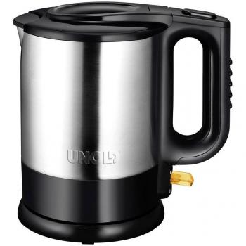 Hervidor de Agua Unold 18015 - 1,5L, 2200W, Acero Inoxidable Negro, Sin Cable, Base Giratoria 360°, Protección contra Sobrecalentamiento y Filtro Antical