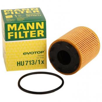 Original MANN-FILTER Filtro de aceite HU 713/1 X – Set de filtro de aceite juego de juntas – Para automóviles