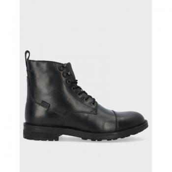 Bota Levi's Emerson 2.0 Full Black de piel para hombre, caña media, cierre de cordones, talla 40, color negro