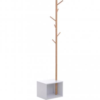 Perchero de Pie HomCom con Zapatero Colgador Tipo Árbol Moderno 6 Ganchos