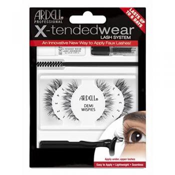 Ardell X-Tended Wear Lash System Demi Wispies - 2 pairs, 6 Day Wear, Adhesive included, Vegan Friendly