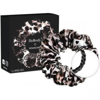 Goma de Pelo Scrunchie Bellody® Original Leopardo Suave y Aterciopelado (1 Unidad)