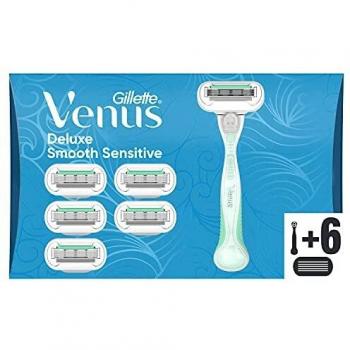 Gillette Venus Extra Smooth Sensitive Maquinilla de Afeitar Mujer + 6 Cuchillas de Recambio