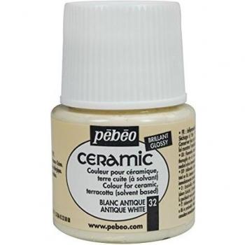 Pintura Cerámica Decorativa Pébéo 45ml - Blanco Antiguo Brillante