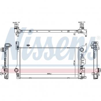 Radiador de motor NISSENS 606565, refrigeración eficiente y alta calidad