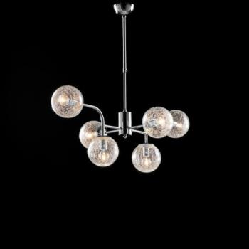 Araña Moderna de Hierro Cromado Pulido 6 Luces E14 86 cm