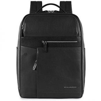 Piquadro Black Nylon Backpack, Mens Backpack, Size: ONE SIZE