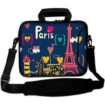 17 Pulgadas Bolso de hombro con diseño, Funda con Bandolera en Neopreno para Ordenador Portátil