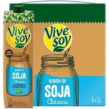 Vivesoy - Bebida de Soja Clásica - Pack de 6 x 1 L