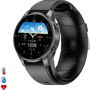 Smartwatch P50 con Bomba de Aire, Tensiometro, Termómetro Corporal y Frecuencia Respiratoria - 1.3 IP65 Negro