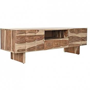 Mueble de TV DKD Home Decor Ondas Marrón Claro de Madera 145 x 45 x 46 cm