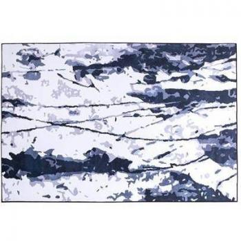 Alfombra multicolor moderna de pelo corto 160 x 230 cm efecto pintura abstracta blanca y azul Izmit
