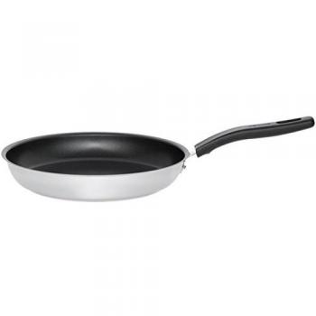 Fiskars Sartén para cocinas eléctricas, Ø 24 cm, Acero Inoxidable, Functional Form, Negro/Plata, 1015338