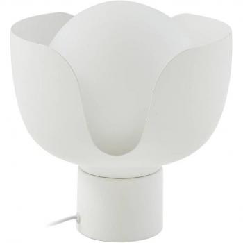 Lámpara de mesa Lindby Fiora, beige, cristal y metal, Ø 20 cm