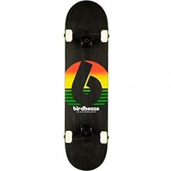 Patineta Completa Birdhouse Stage 3 Atardecer Rasta 7.75 Negra