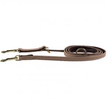 Correa para perro de nylon trenzado Kentucky 200 cm tamaño L 15 mm beige