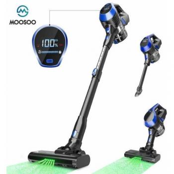 Aspiradora Inalámbrica MOOSOO XC1, Alta Succión 20 kPa, Autonomía de 45 min, Con Display LED, 6 en 1