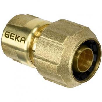 Conector de Manguera GEKA Plus, Sistema de Enchufe, KTW, Antifugas, Latón, 3/4 - 19 mm