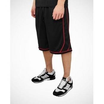 Urban Classics Short Piping Bball Mesh, Color:blk/red;Größe:M