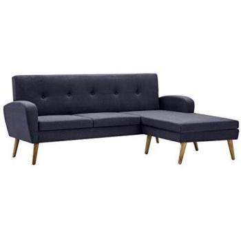 vidaXL Sofá con Forma L Tapizado de Tela Gris Claro 186x136x79 cm Sillón Salón