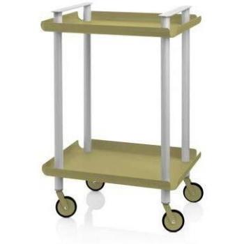 DON HIERRO - Carrito auxiliar LEKY, armazón gris, 2 estantes. Multifuncional, práctico y decorativo