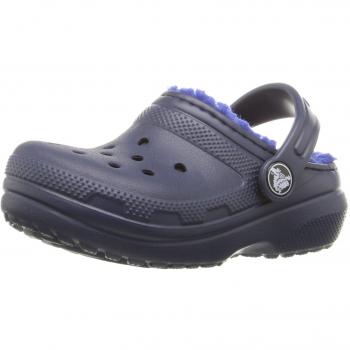 Crocs Classic Lined Clog K, Zuecos, Navy/Cerulean Blue, 33/34 EU