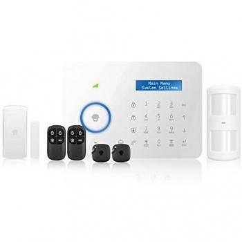 CHUANGO CG-B11 - Kit Sistema de Alarma PSTN Dual, gsm/telefónica por Cable, Sirena incluida, Color Blanco