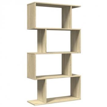 Librería divisora 4 niveles madera roble Sonoma 70x24x129 cm Estantes de partición en tablero de partículas