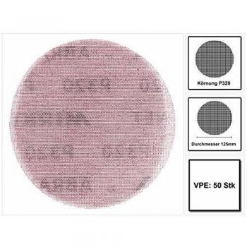 Disco de Lija Adhesivo Abranet Grip 125mm Grano 320 para Metal y Laca (Paquete de 50)