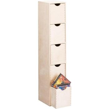 Zeller 13195 - Cajonera de Abedul con 5 cajones, 21 x 16 x 86 cm, Color Natural