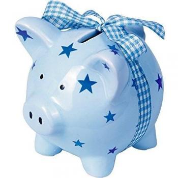 Mi primera Hucha cerdito color Azul. Serie BabyGlück