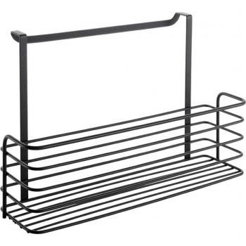 Cesto Colgante Ancho Galileo Lava de Metaltex, 34x12x22 cm, Acabado Touch-Therm® Color Negro