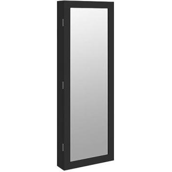 Espejo con joyero y luces LED para pared negro