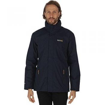 Regatta Matt Chaqueta Impermeable con Capucha Oculta, Forrada de Malla, para Exteriores Jackets Waterproof Shell, Hombre, Navy/Navy, L