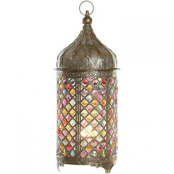Lámpara sobremesa metal acrílico 25x25x59 dorado