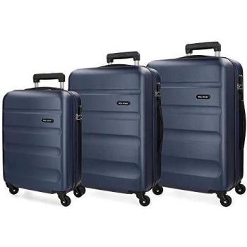 Roll Road Flex Juego de Maletas Azul 55/65/75 cms Rígida ABS Cierre combinación 182L 4 Ruedas Equipaje de Mano