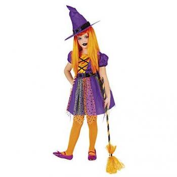 Disfraz de Bruja Superstar Purpy para niña - Vestido naranja con sombrero, ideal para Halloween, carnaval y cumpleaños
