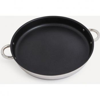 Paellera de acero inoxidable premium con asas de silicona resistente al calor