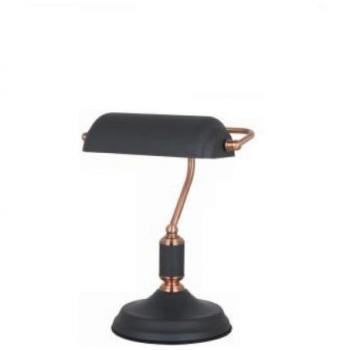 Lámpara de mesa E27 negro y cobre
