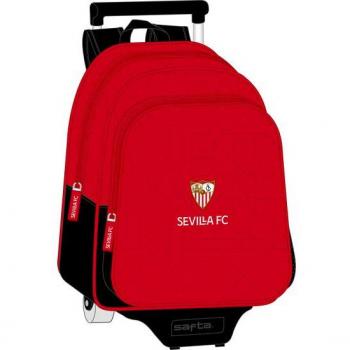 Mochila con Carro Sevilla FC 2024 - Modelo Oficial del Equipo de Fútbol con Sistema de Sujeción y Bolsillo Lateral