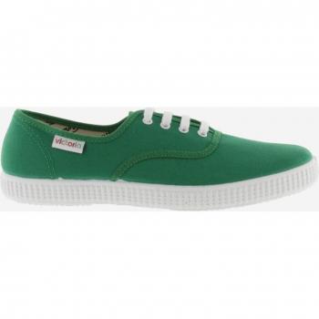 Zapatillas Victoria Verde para Niño con Cordones Blancos