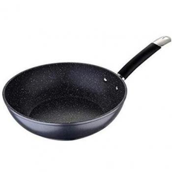 MasterPro Home Edition Black Sartén Wok, Aluminio Forjado, Gris, 28 cm