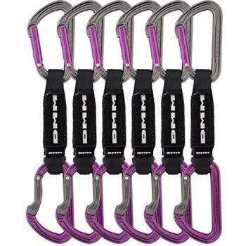 DMM Shadow Set 6 Pack 12cm Rock Climbing Quickdraws, Titanium/Purple