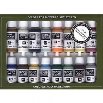 VALLEJO-3070146 70146 VALLEJO Model Color Set 16 CO, Multicolor, 17 ml